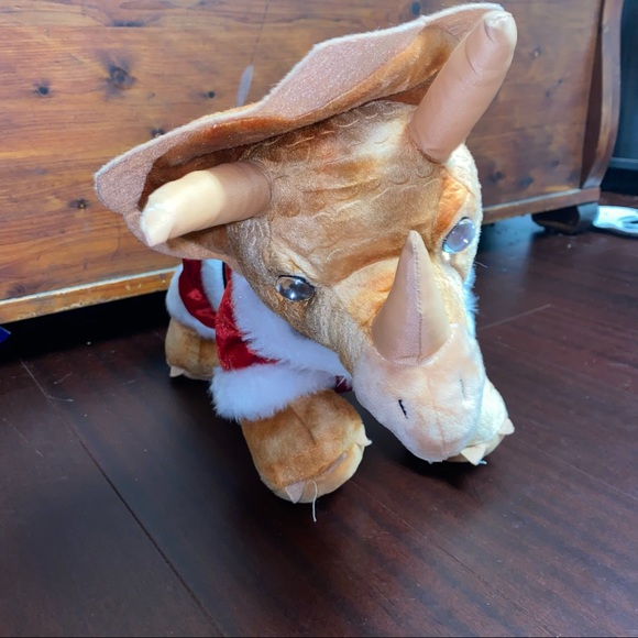 Build A Bear Triceratops Dinosaur Plush Stuffed Animal Retired Christmas BAB - Picture 7 of 8